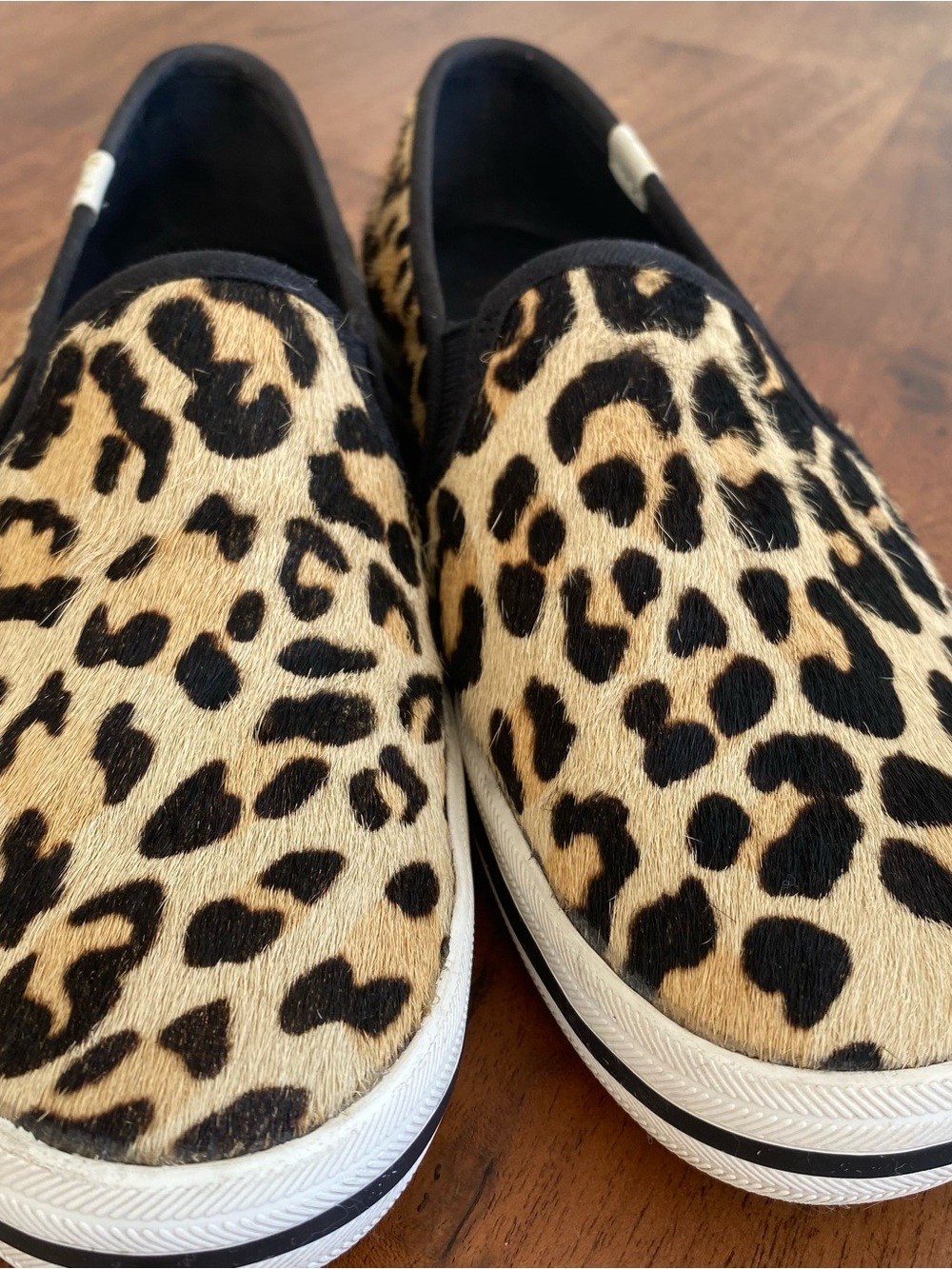 KEDS X KATE SPADE NY Double Decker Leopard Print Calf Hair Sneakers size 7